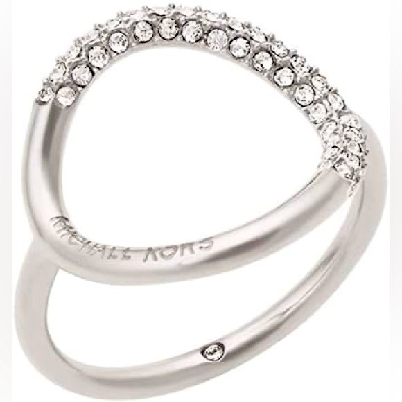 Michael Kors Jewelry - MICHAEL KORS Brillance Pave Crystal Open Circle Ring Size 7